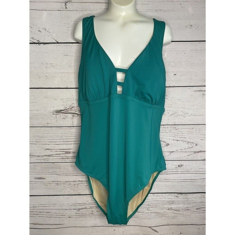 NWT Swimsuits For All Teal/Green One Piece Swimsuit Women‎ 20 Indonesia
